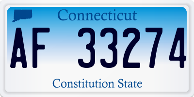 CT license plate AF33274