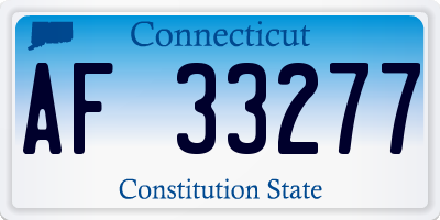 CT license plate AF33277