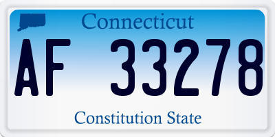 CT license plate AF33278