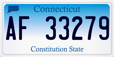 CT license plate AF33279