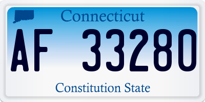 CT license plate AF33280