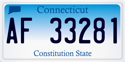 CT license plate AF33281