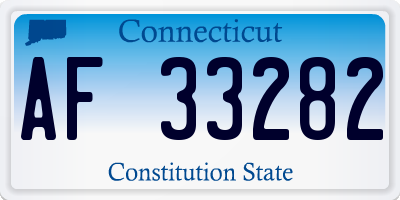 CT license plate AF33282
