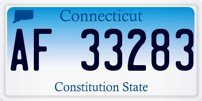 CT license plate AF33283