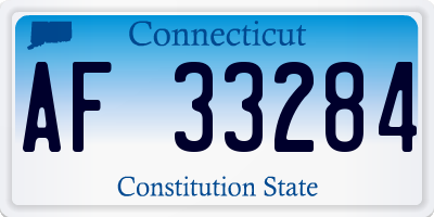 CT license plate AF33284