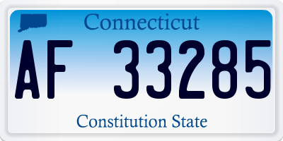 CT license plate AF33285