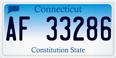 CT license plate AF33286