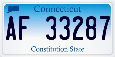 CT license plate AF33287