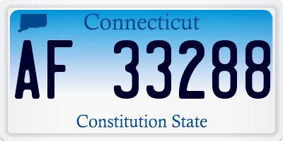 CT license plate AF33288
