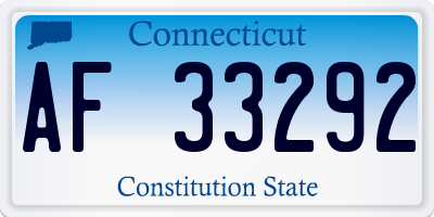 CT license plate AF33292