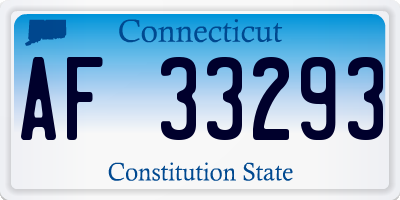 CT license plate AF33293