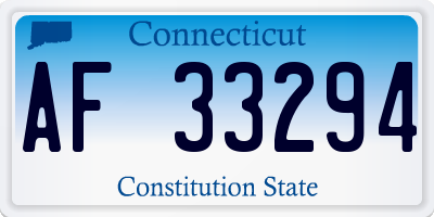 CT license plate AF33294