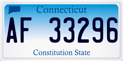CT license plate AF33296