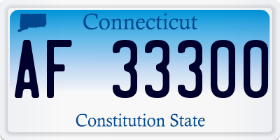 CT license plate AF33300