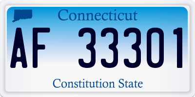 CT license plate AF33301