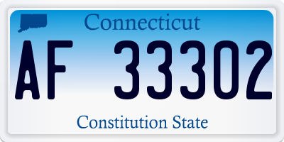 CT license plate AF33302