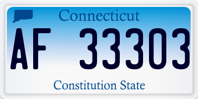 CT license plate AF33303