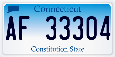 CT license plate AF33304