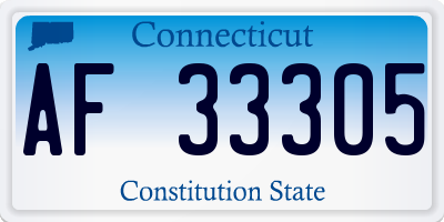 CT license plate AF33305
