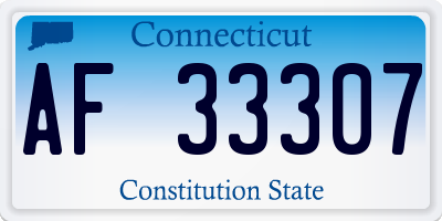 CT license plate AF33307