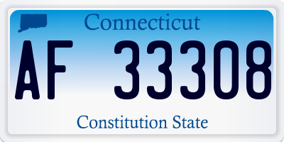 CT license plate AF33308