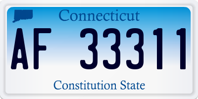 CT license plate AF33311
