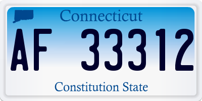 CT license plate AF33312