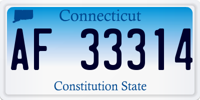 CT license plate AF33314