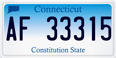 CT license plate AF33315