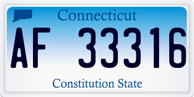 CT license plate AF33316