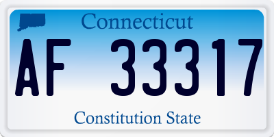 CT license plate AF33317