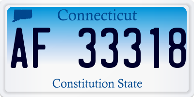 CT license plate AF33318