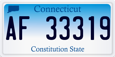CT license plate AF33319