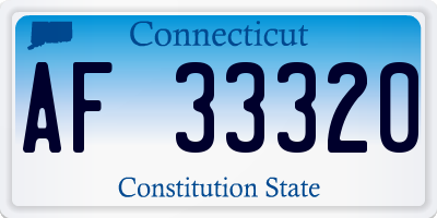 CT license plate AF33320