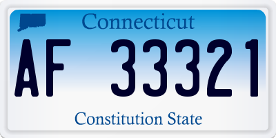 CT license plate AF33321