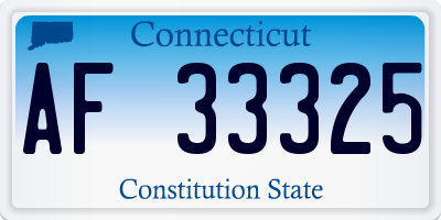 CT license plate AF33325