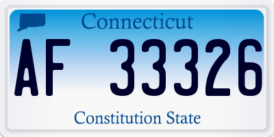 CT license plate AF33326