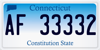 CT license plate AF33332