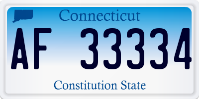 CT license plate AF33334
