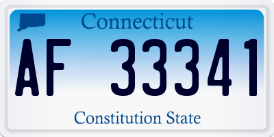 CT license plate AF33341