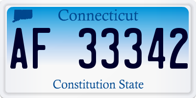CT license plate AF33342