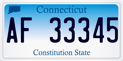 CT license plate AF33345