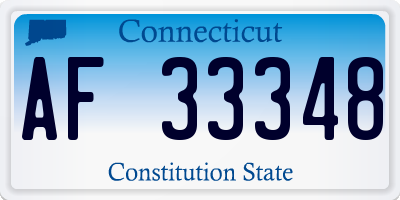 CT license plate AF33348