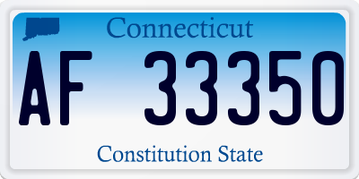 CT license plate AF33350
