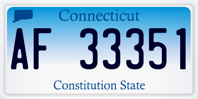 CT license plate AF33351