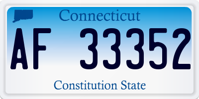 CT license plate AF33352