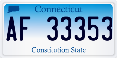 CT license plate AF33353