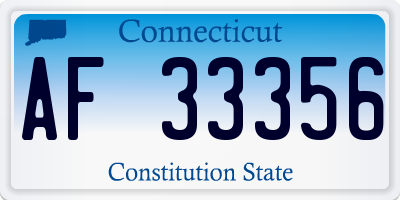 CT license plate AF33356