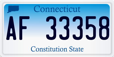 CT license plate AF33358