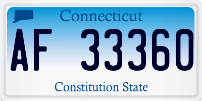 CT license plate AF33360
